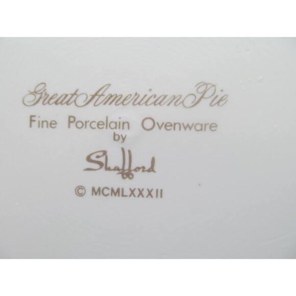 Shafford Great American Pie Porcelain Ovenware Apple Pie Recipe 10" X 1 1/2 Dish - Picture 6 of 7